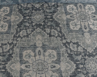 Blue and White Geometric Patterned Upholstery Fabric by the yard-For home decor, upholstery projects, chairs, sofas, pillows, & furnishing
