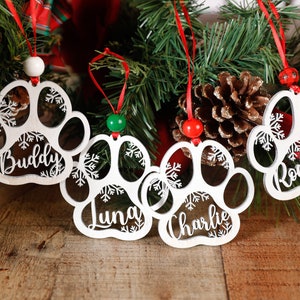 Personalized Dog Paw Ornament, Premium Custom Pet Christmas Ornament 2023, Beloved Animal 2023 Ornament, wood ornament 2023 for Pet lover.