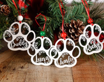 Personalized Dog Paw Ornament, Premium Custom Pet Christmas Ornament 2023, Beloved Animal 2023 Ornament, wood ornament 2023 for Pet lover.