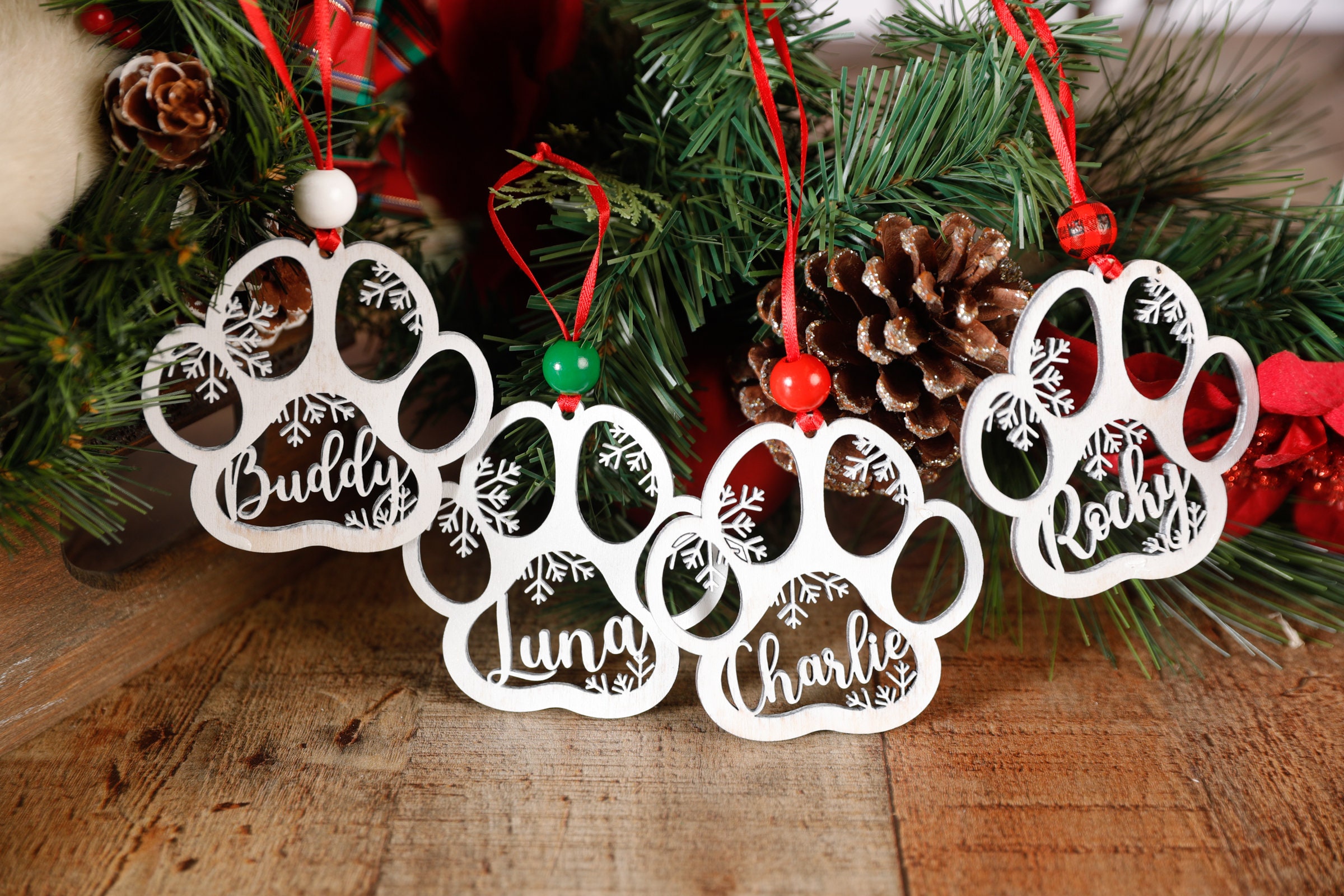 Personalized White Wood Ornaments - Christmas Ornament – The Unique Work