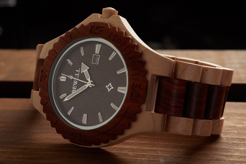 personalized wood watch for Dad, wooden watch, 5th year anniversary gift for him, engraved wood watch for him, groomsmen gift, gift for dad image 8