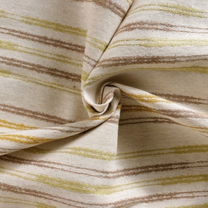 Yellow, Brown and Green Double Striped upholstery fabric by the yard-For home decor,upholstery project, chairs, sofas, furnishing, & pillows