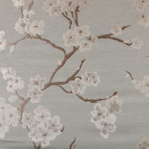White Blossoms Designer Upholstery fabric by the yard-For home decor, upholstery projects, chairs, sofas, furnishing, & pillows