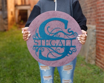 Custom name Signs | Monogram Wall Decor | Fabric Wall Art | Last Name Sign, Family Name Sign | Personalized Wedding Gift | Custom fabric Art