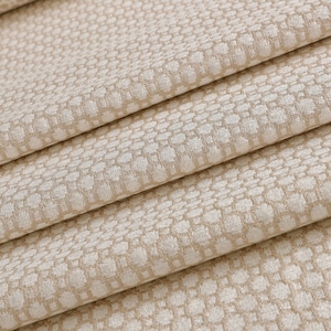White and Cream Tiled Patterned Chenille Upholstery Fabric by the yard - For home decor, upholstery projects, chairs, pillows, & furnishing
