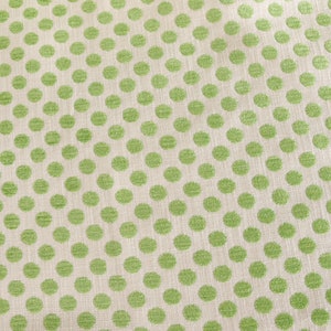 Quality Spring Green Dotted Chenille Upholstery Fabric by the yard-For home decor, upholstery projects, chairs, sofas, furnishings, & pillow
