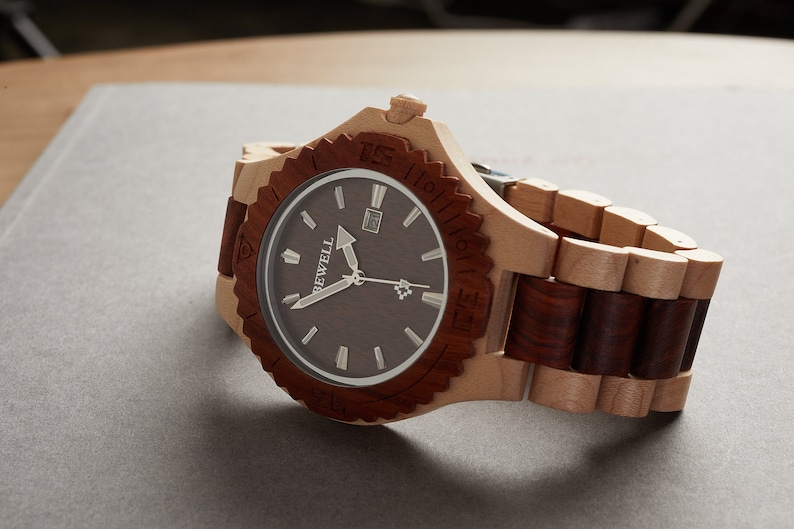 personalized wood watch for Dad, wooden watch, 5th year anniversary gift for him, engraved wood watch for him, groomsmen gift, gift for dad image 9