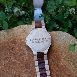 personalized wood watch for Dad, wooden watch, 5th year anniversary gift for him, engraved wood watch for him, groomsmen gift, gift for dad watch engraved