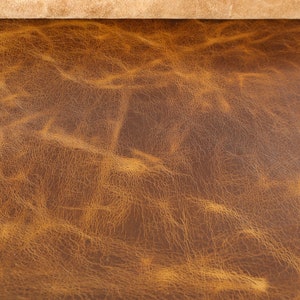 Hojas de cuero americano de grano completo de primera calidad, madera de piedra envejecida, marrón vainilla, hojas de cuero, joyería de cuero, aretes, billetera, encuadernación de libros