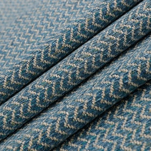 Blue and White Chevron Pattern Upholstery Fabric by the yard - For home decor, upholstery projects, chairs, pillows, sofas, & furnishing