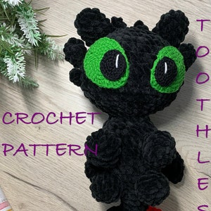 Toothless and Light Fury Amigurumi Crochet Pattern  (PDF)A, Crochet Doll