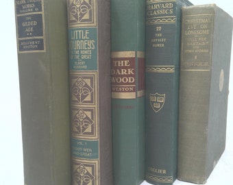 Vintage Book Set with Featured Title | *The Dark Wood/Christine Weston* | Decorative Vintage Book Sets | Book Décor | 5 Books/Set