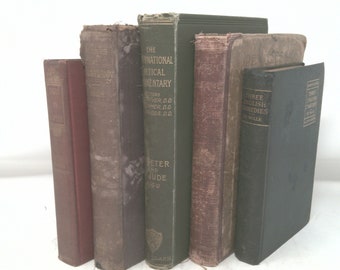 Vintagebokset med utvald titel | Kritisk och exegetisk kommentar | Dekorativa vintagebokset | Bokdekor | 5 böcker/set