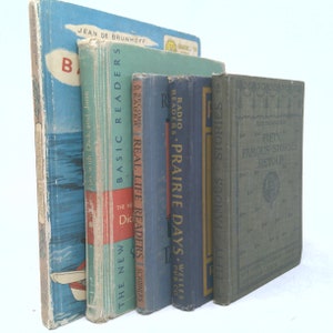 Vintage Book Set with Featured Title | *Babar and Zephir /Jean De Brunhoff* | Decorative Vintage Book Sets | Book Décor | 5 Books/Set