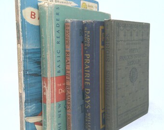 Vintage Book Set with Featured Title | *Babar and Zephir /Jean De Brunhoff* | Decorative Vintage Book Sets | Book Décor | 5 Books/Set
