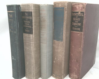 Set di libri vintage con titolo in primo piano / Fondamenti di radio / Set di libri vintage decorativi / Decorazioni per libri / 5 libri / Set