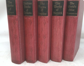 Set di libri vintage con titolo in primo piano / Black's Readers Service Company / Set di libri vintage decorativi / Book Décor / 5 Libro / Set