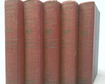 Juego de libros vintage con título destacado /Louisa of Prussia and Her Times/ L. Muhlbach/ Conjuntos de libros vintage decorativos /Decoración de libros/5 Libro/Set