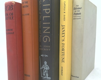 Vintage Book Set with Featured Title | *Kipling/John Beecroft* | Decorative Vintage Book Sets | Book Décor | 5 Books/Set