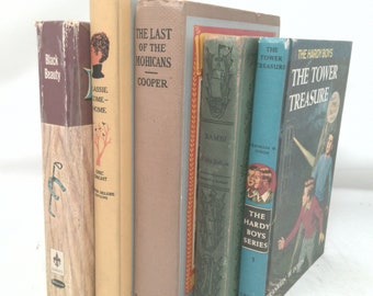 Vintage Book Set with Featured Title | *Book title /Author* | Decorative Vintage Book Sets | Book Décor | 5 Books/Set