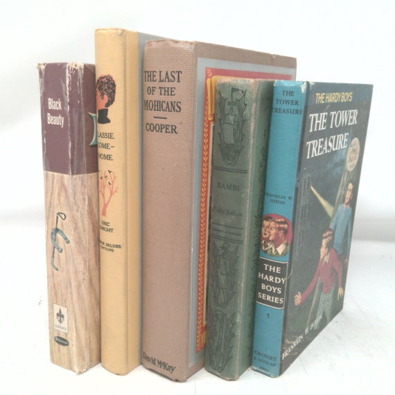 Vintage Book Set With Featured Title book Title /author Decorative