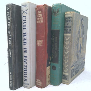 Vintage Book Set with Featured Title|*The Story of Our Country/Barker, Alsager, Webb*|Decorative Vintage Book Sets| Book Décor | 5 Books/Set
