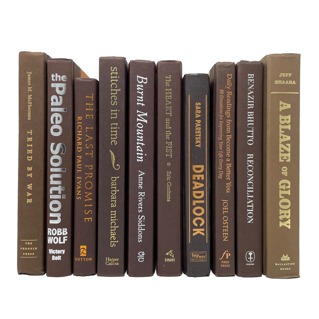 Modern Hardback Books in Brown Decorative Books by Color Etsy