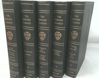 Vintage Book Set with Featured Title | The Harvard Classics Softcover | Decorative Vintage Book Sets |Book Décor|5 Book/Set