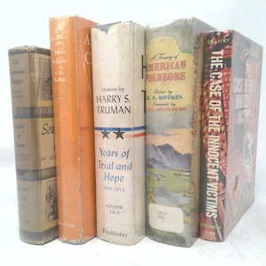 Vintage Book Set with Featured Title | *Memoirs/Harry Truman* | Decorative Vintage Book Sets | Book Décor | 5 Books/Set