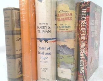 Vintage Book Set with Featured Title | *Memoirs/Harry Truman* | Decorative Vintage Book Sets | Book Décor | 5 Books/Set
