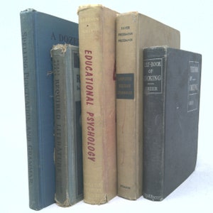 Vintage Book Set with Featured Title | *Educational Psychology/Karl Garrison* | Decorative Vintage Book Sets | Book Décor | 5 Books/Set