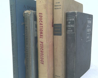 Vintage Book Set with Featured Title | *Educational Psychology/Karl Garrison* | Decorative Vintage Book Sets | Book Décor | 5 Books/Set