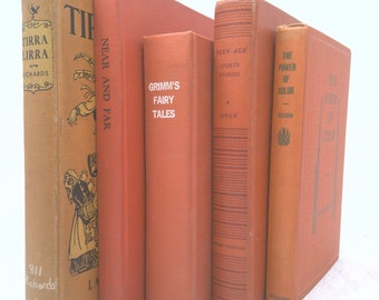 Vintage Book Set with Featured Title | *Grimm&#39;s Fairy Tales/Mrs. H.B. Paul* | Decorative Vintage Book Sets | Book Décor | 5 Books/Set