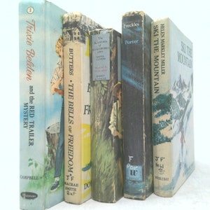 Vintage Book Set with Featured Title |The Adventures of Huckleberry Finn/ S. Clemens | Decorative Vintage Book Sets |Book Décor|5 Book/Set