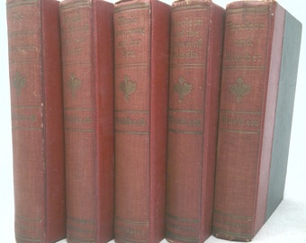 Vintage Book Set with Featured Title |Marie Antoinette and Her Son/ L. Muhlbach | Decorative Vintage Book Sets |Book Décor|5 Book/Set