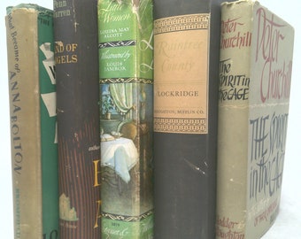 Vintage Book Set with Featured Title | *Little Women /Louisa Alcott* | Decorative Vintage Book Sets | Book Décor| 5 Books/Set