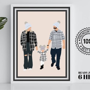 Custom portrait, Faceless art, Friend Portrait, Faceless Illustration, personalised gift, Printable Art