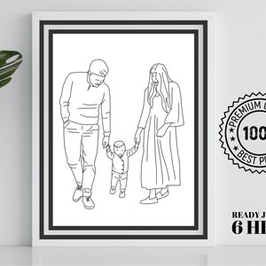 【CPGN STUDIO】Minimal face Art Line Embroidery Short Sleeve Custom Line Drawing, Face Line Art, Simple Line Art