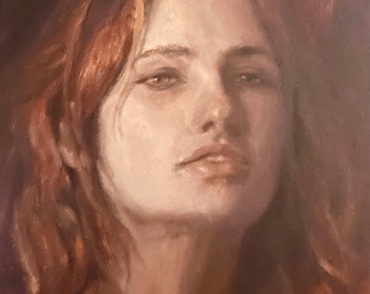 Woman Portrait Oil Painting 12x10 in Original Artwork Classical art
