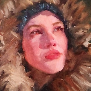 Portrait painting Original artwork Oil on canvas 14in x 11in Impressionist art Figurative artwork Fine art