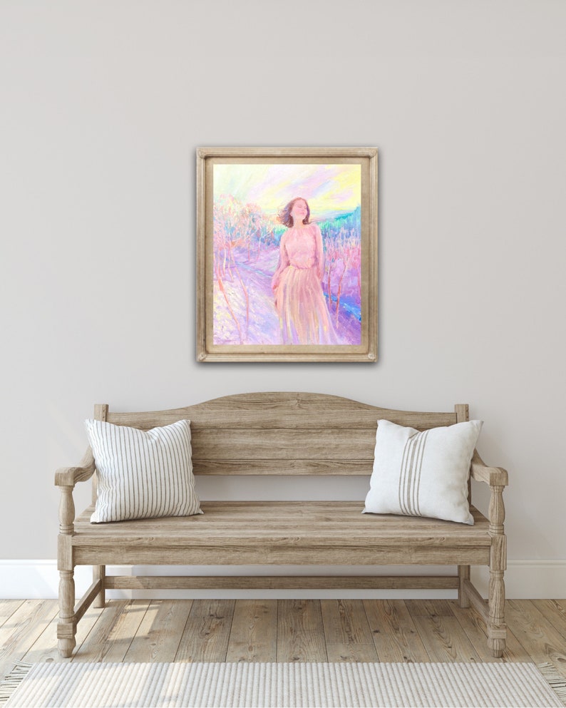 Kvinnoljemålning: Impressionistisk figurativ konst (24 x 20 tum) bild 3
