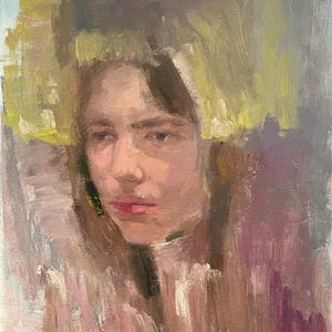 Portrait painting 10in x 12in Abstract Portrait Original painting Oil on stretched canvas Abstract impressionist artwork