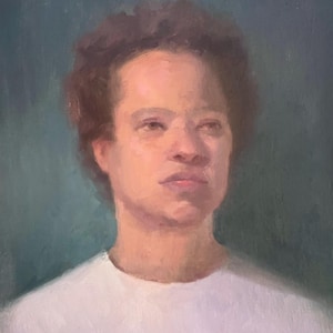 Woman painting Original artwork Oil on canvas 14in x 11in Impressionist art Figurative artwork Fine art