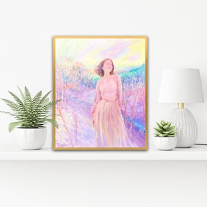 Kvinnoljemålning: Impressionistisk figurativ konst (24 x 20 tum) bild 5