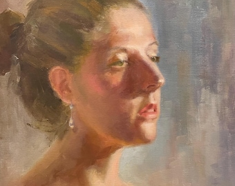 Woman Portrait  20 x 16in Oil Painting Figurative Artwork