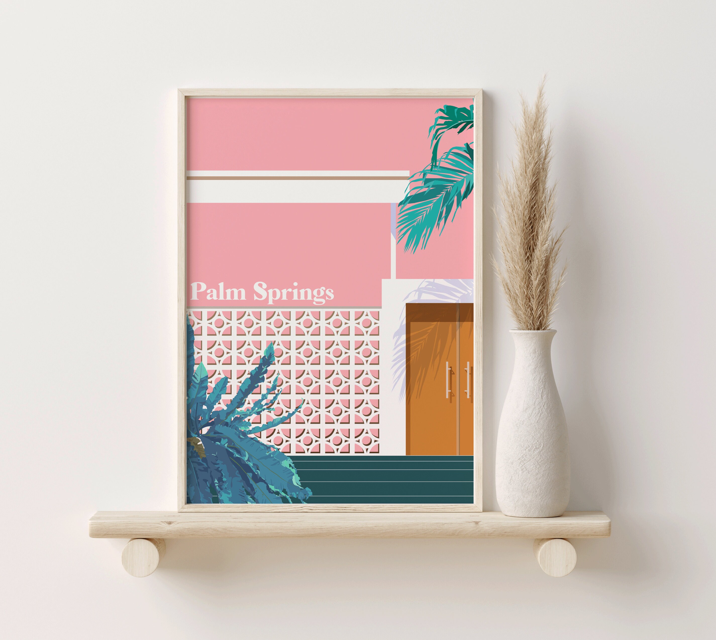 Palm Springs Retro Print A3 A4 Poster Retro Vintage Art | Etsy