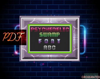Psychedelic Swamp Font Colorful Alphabet Block letters Gradient Trippy Vaporwave