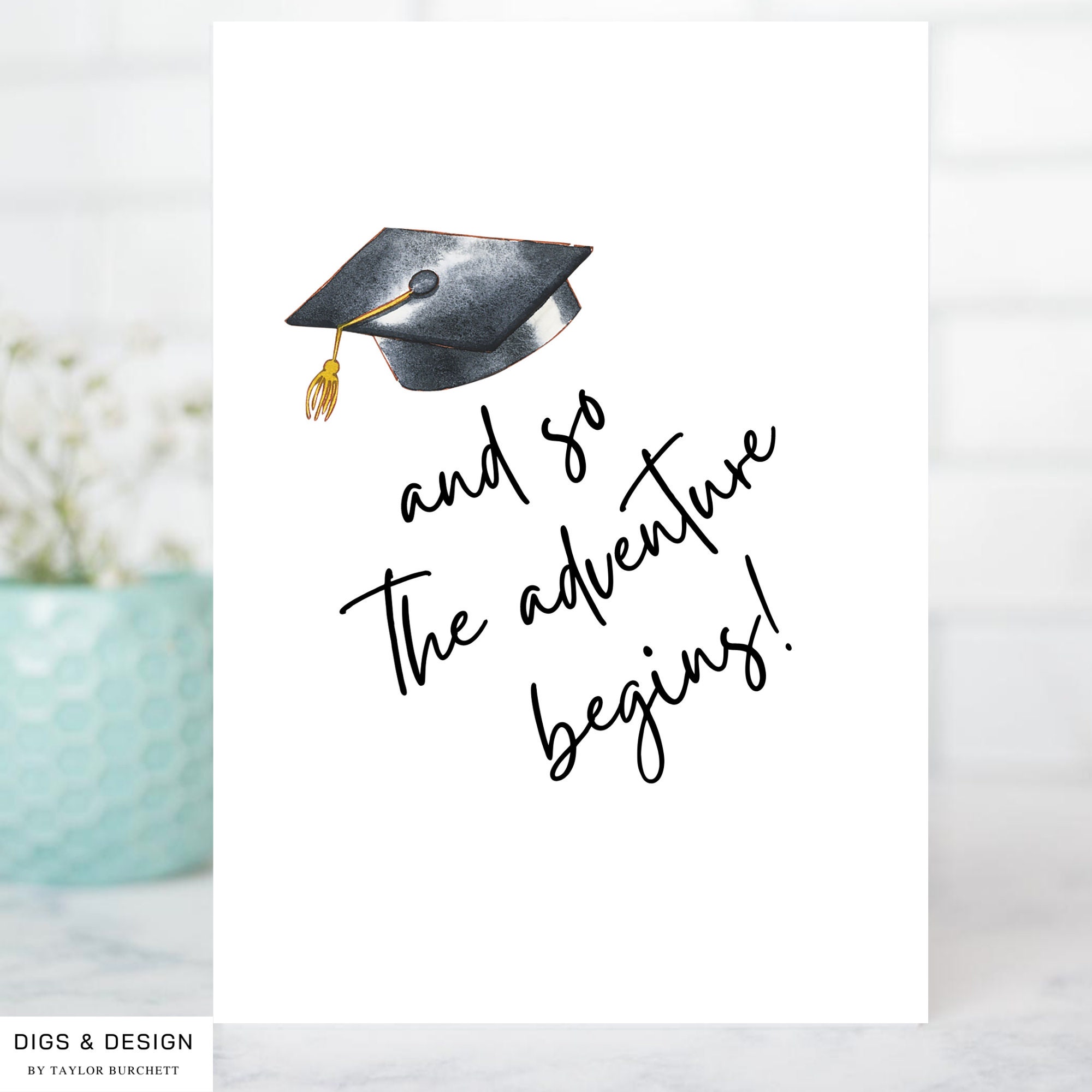And So the Adventure Begins Graduation Card Etsy