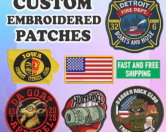 Benutzerdefinierte Stickerei Patches, zum Aufbügeln oder Aufnähen, personalisierte Logos