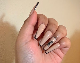 pix Coffin Acrylic Aesthetic Baddie Nails Instagram baddie nails etsy